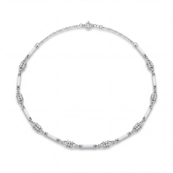 White Ceramic CZ Necklace