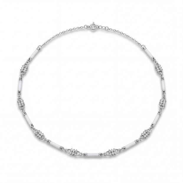 White Ceramic CZ Necklace