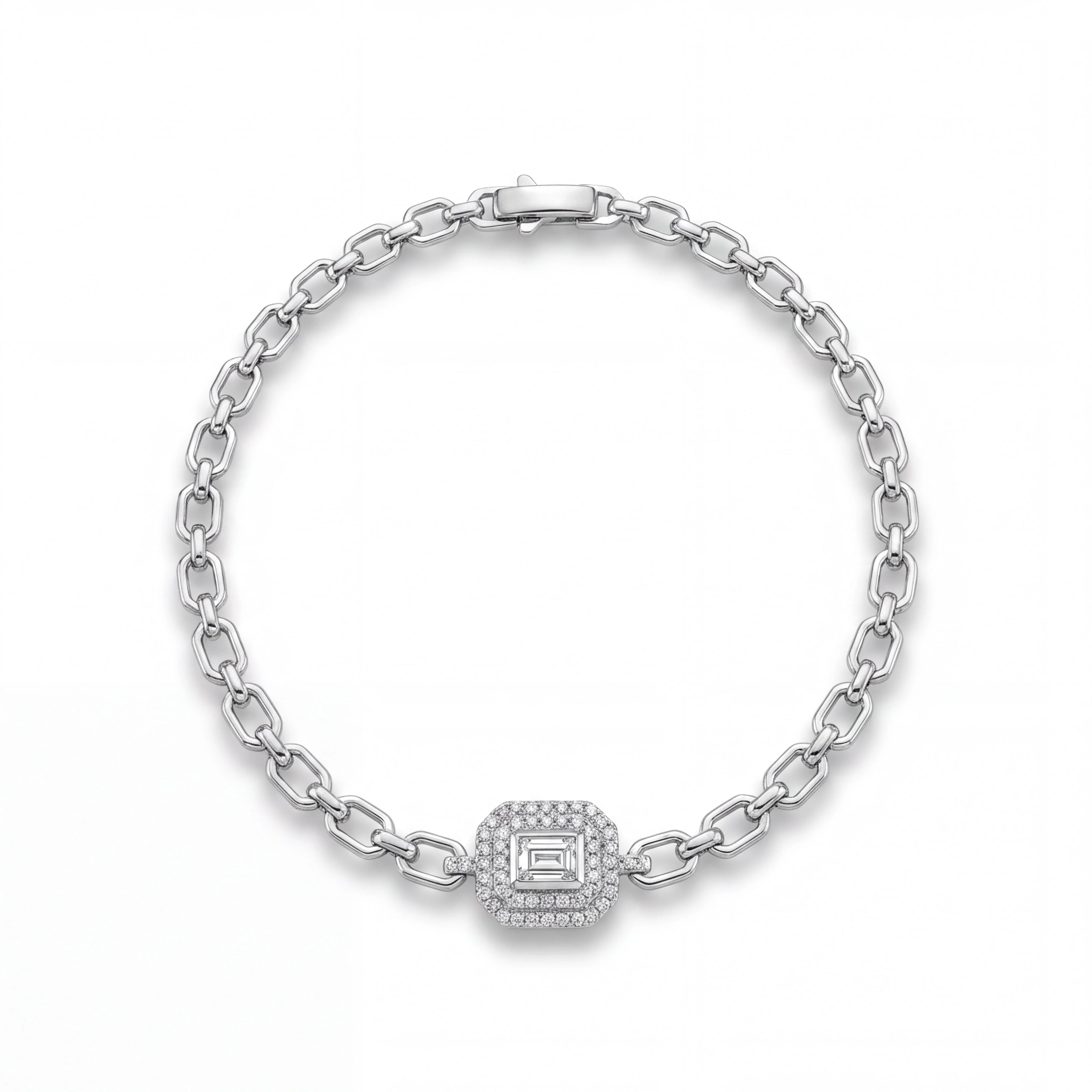Emerald Halo Bracelet