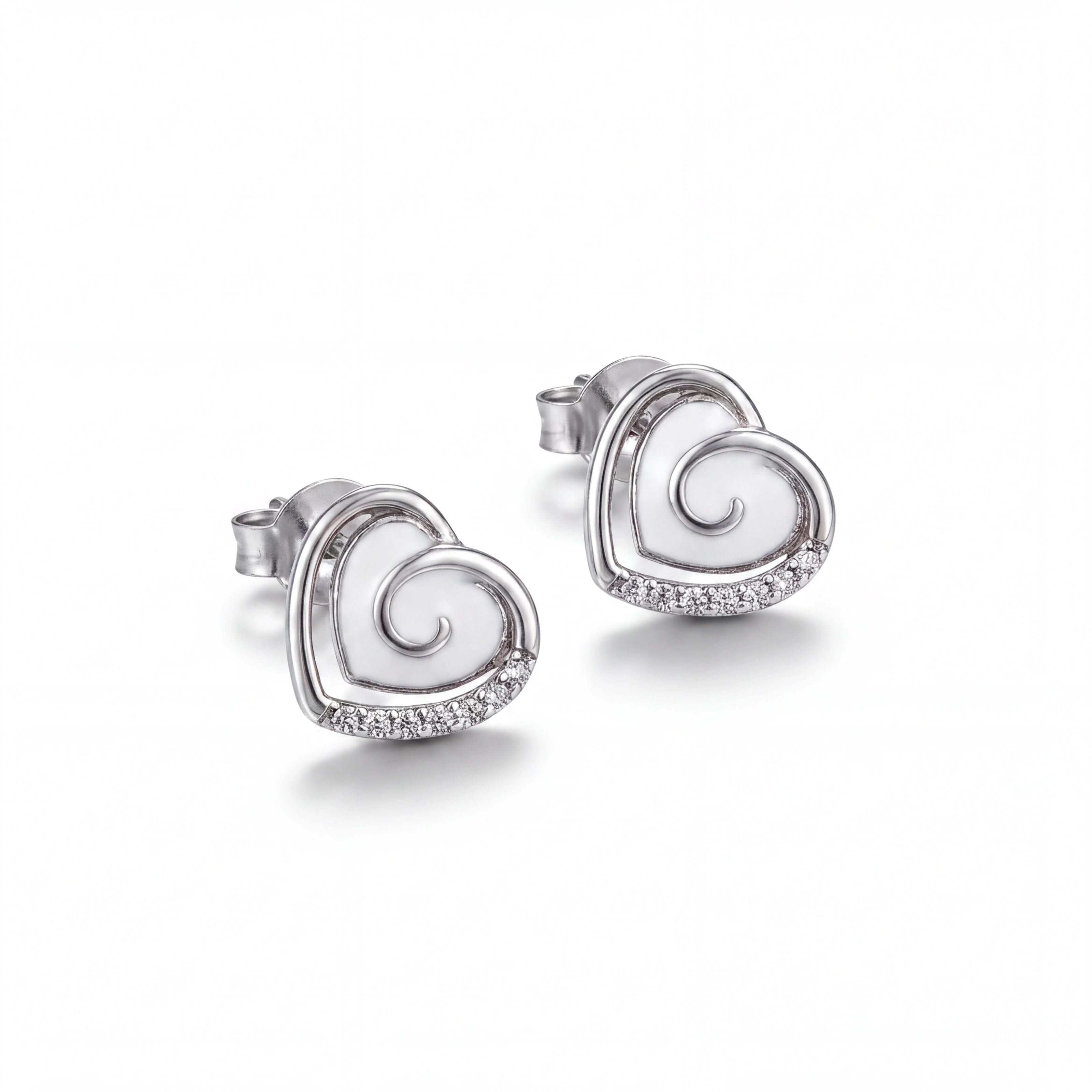 Pave Heart Studs