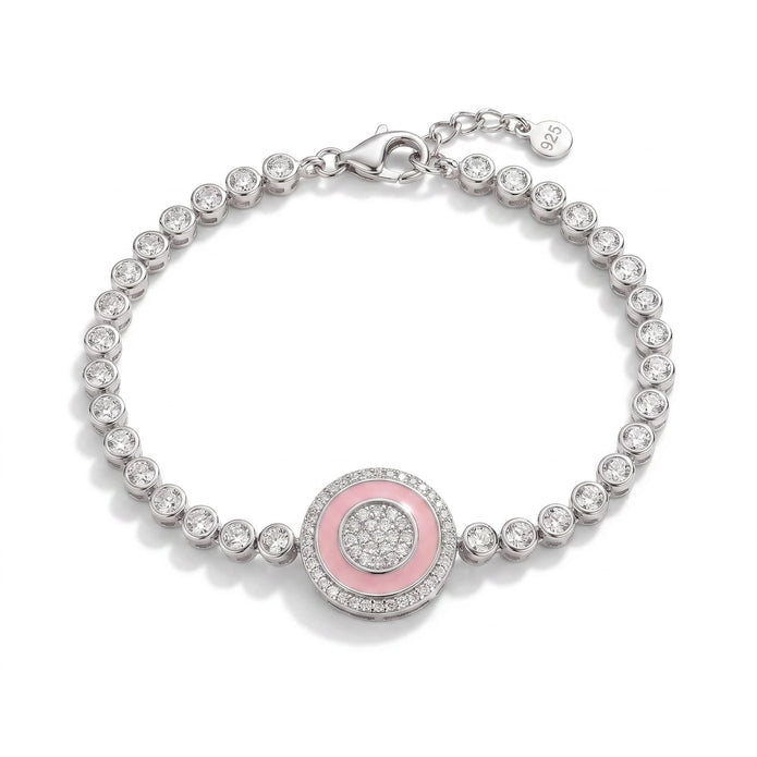 Pink Halo CZ Bracelet