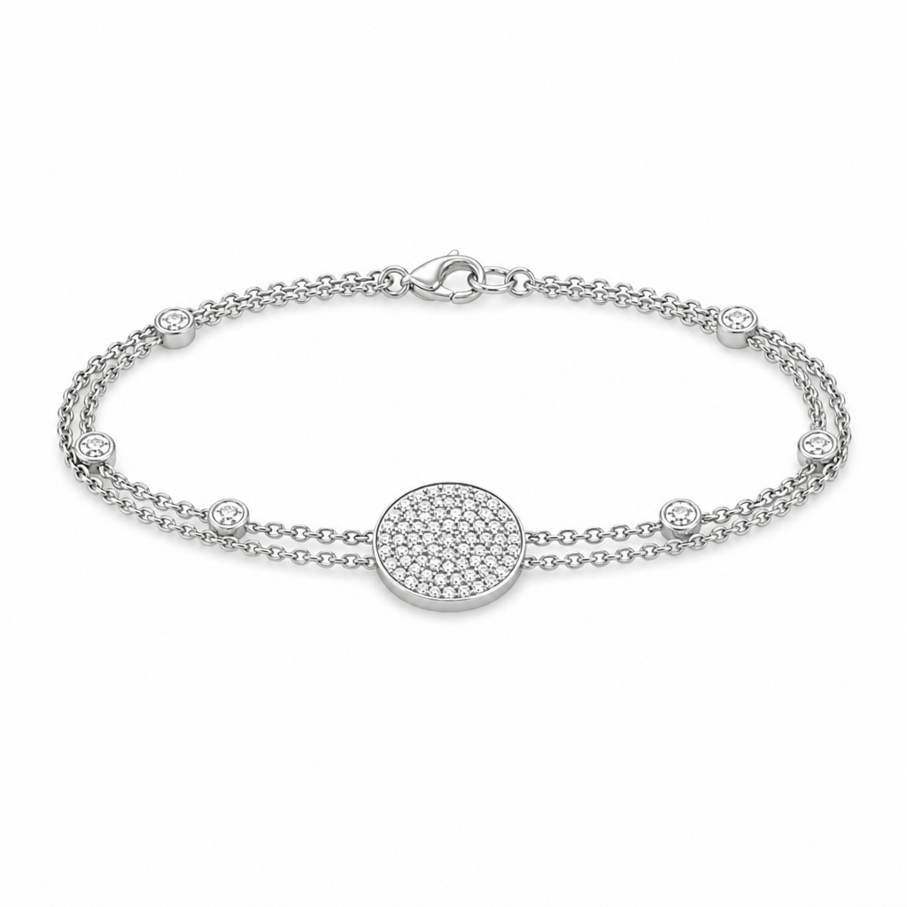 Pavé Disc Bracelet