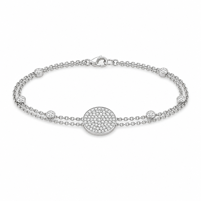 Pavé Disc Bracelet
