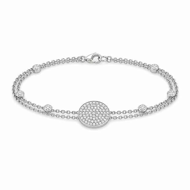 Pavé Disc Bracelet