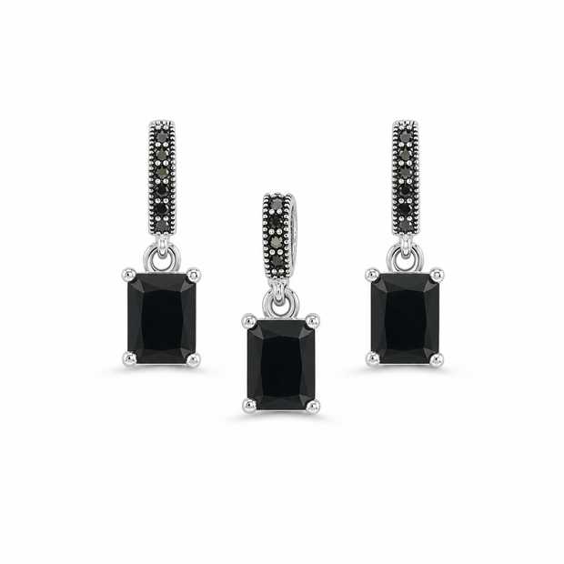 Onyx Marcasite Set
