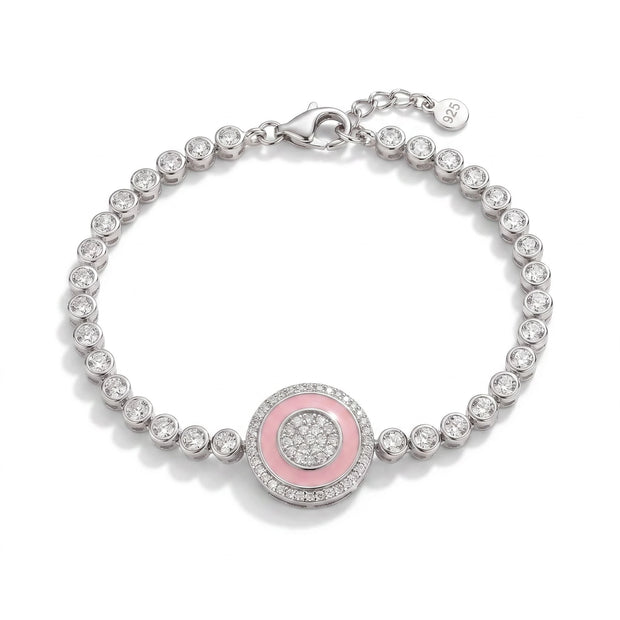 Pink Halo CZ Bracelet