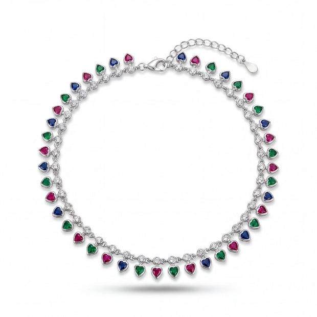 Vivid Hearts Anklet