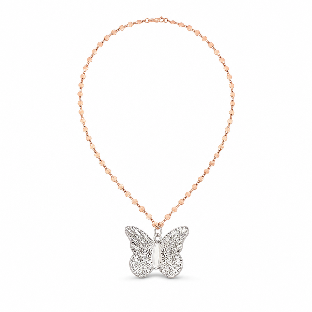 Butterfly Disc Necklace