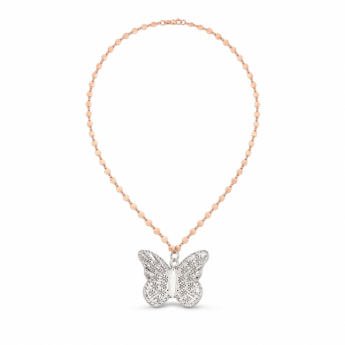 Butterfly Disc Necklace