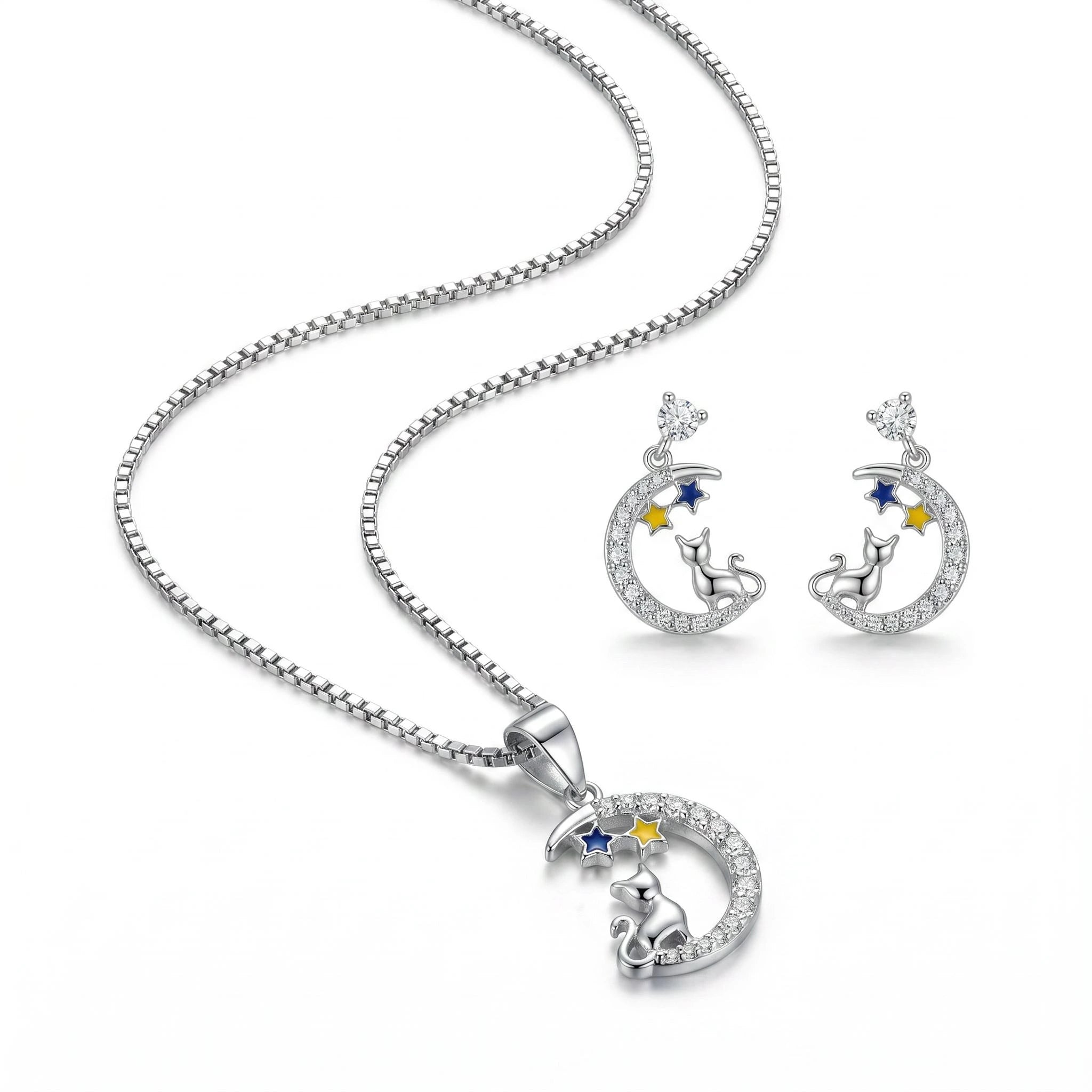 Cat Moon CZ Set