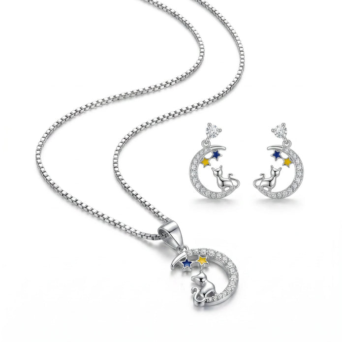 Cat Moon CZ Set