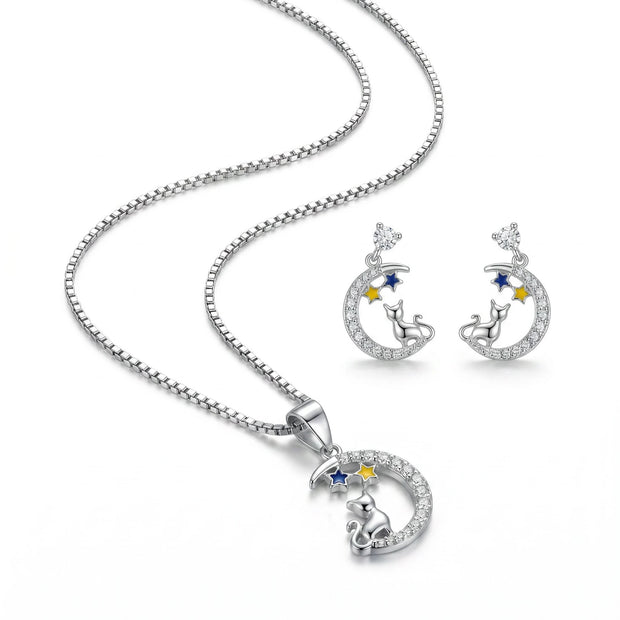 Cat Moon CZ Set