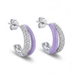 Lilac Pavé Hoop Earrings
