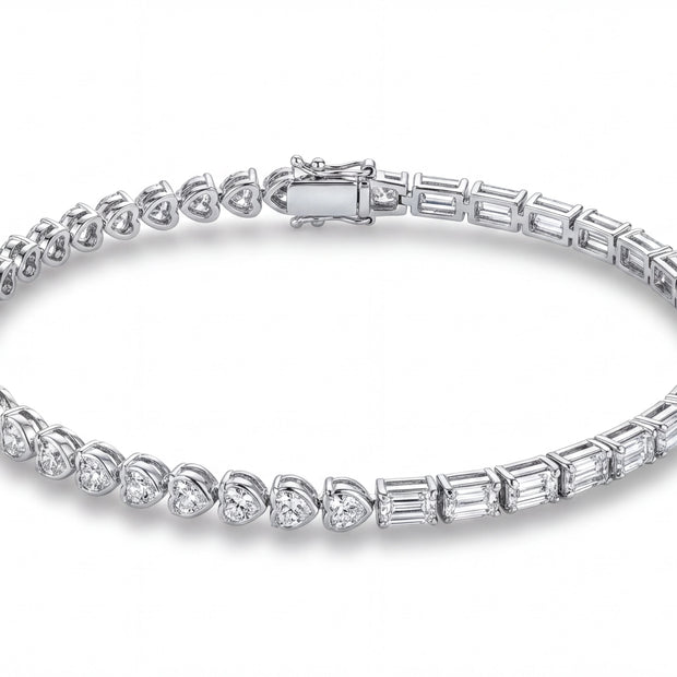 Heart Baguette Bracelet