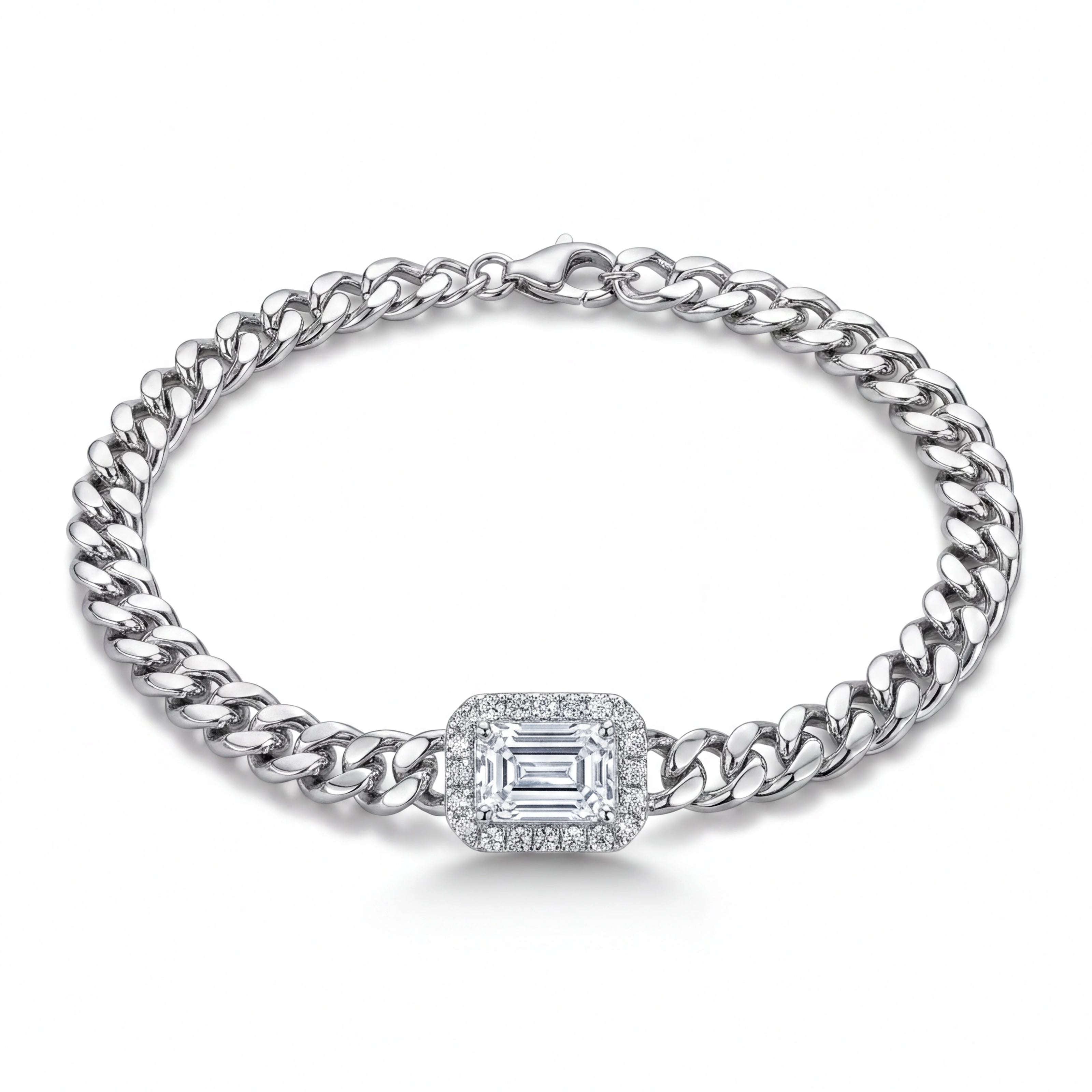Emerald Cut Chain Bracelet