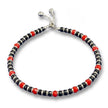 Red Black Beaded Anklet