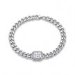 CZ Halo Curb Bracelet