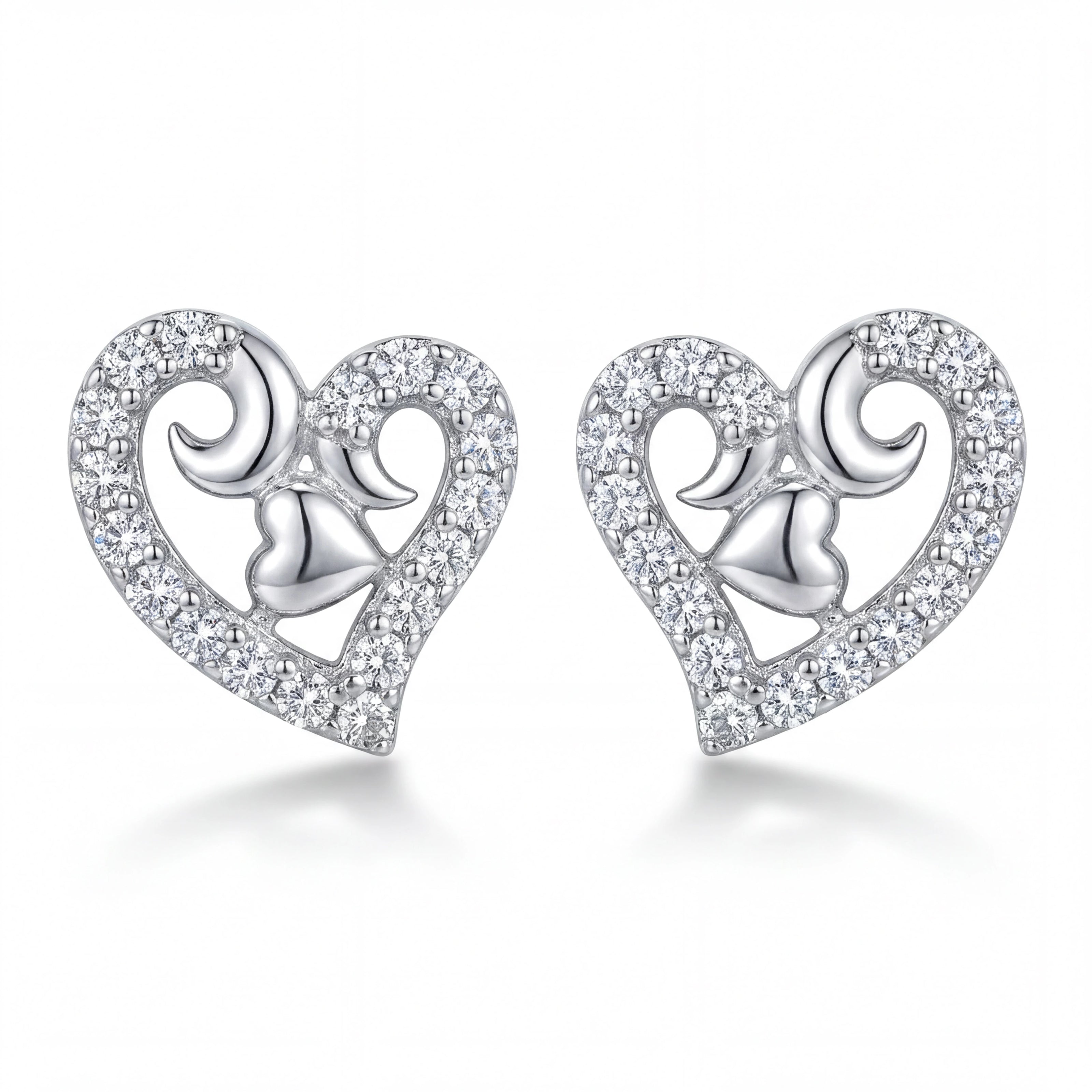 Open-Heart Sparkle Studs