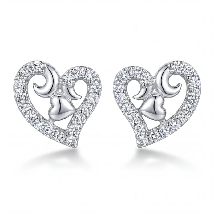 Open-Heart Sparkle Studs