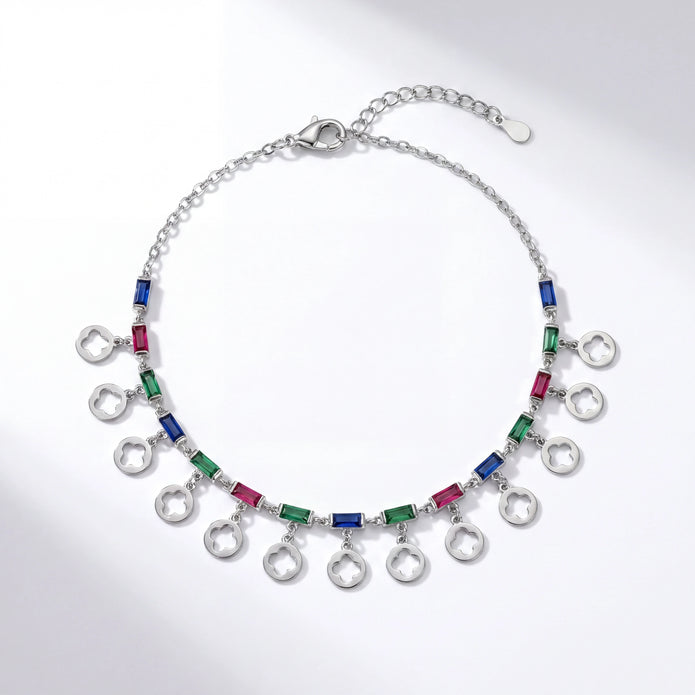 Vibrant Clover Anklet