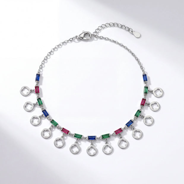 Vibrant Clover Anklet