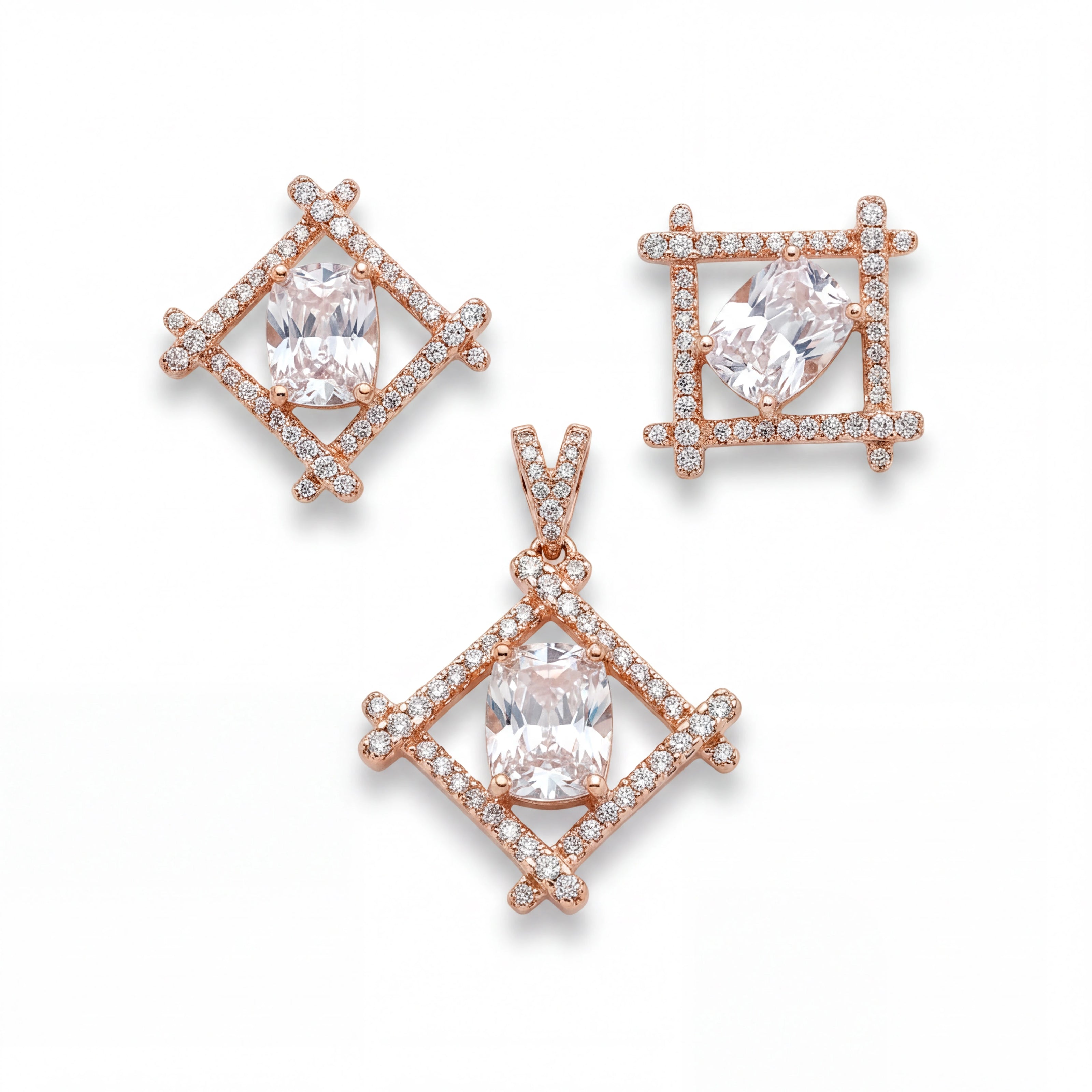 Radiant CZ Geometric Set