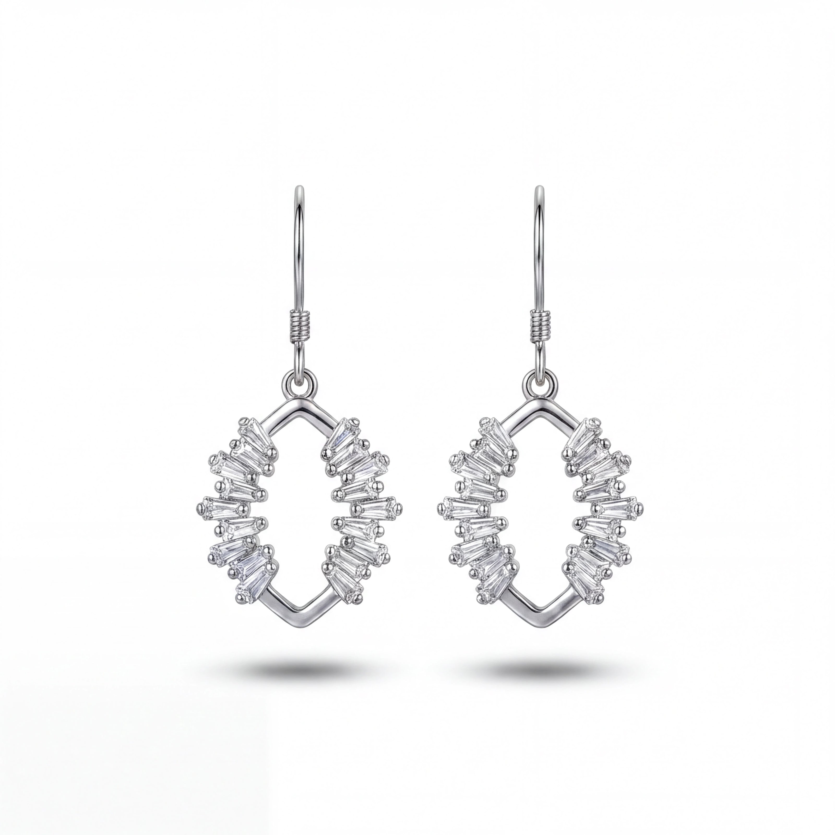 CZ Geo Drop Earrings