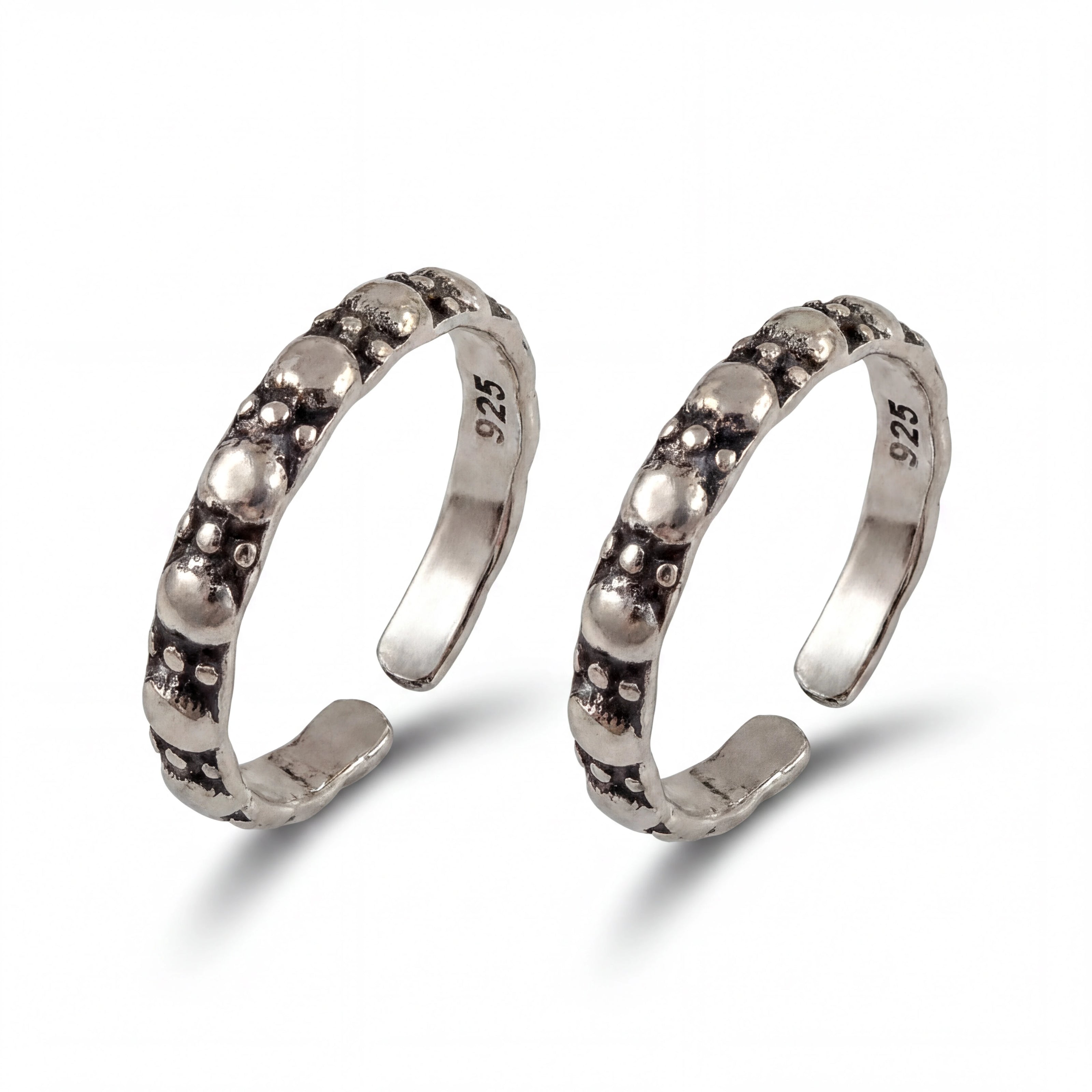 Textured Bead Toe Rings