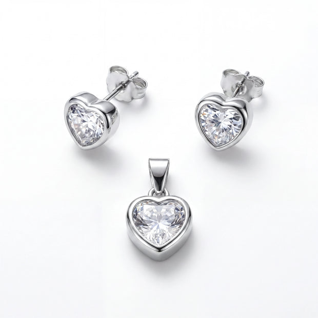 CZ Heart Duo Set