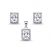 Emerald Cut Pendant Set