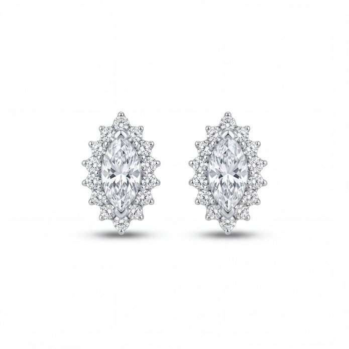 Marquise Halo Studs