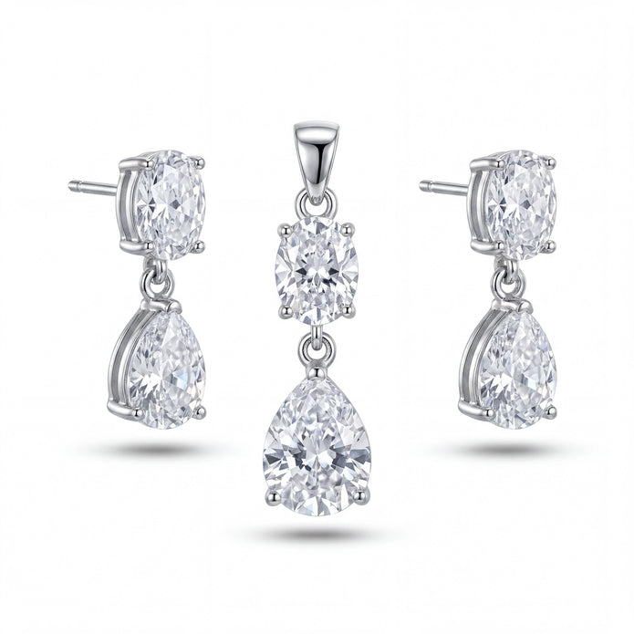 Oval Pear CZ Set