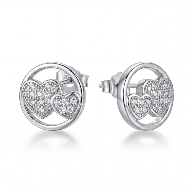 Double Heart Studs
