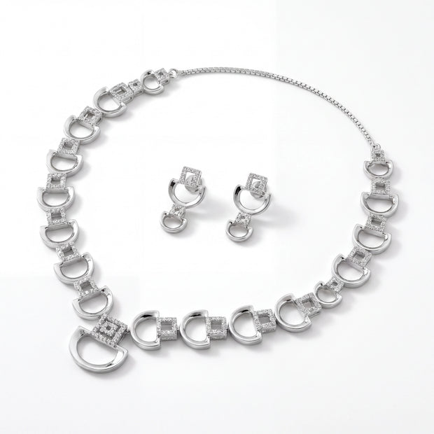 CZ Link Necklace Set