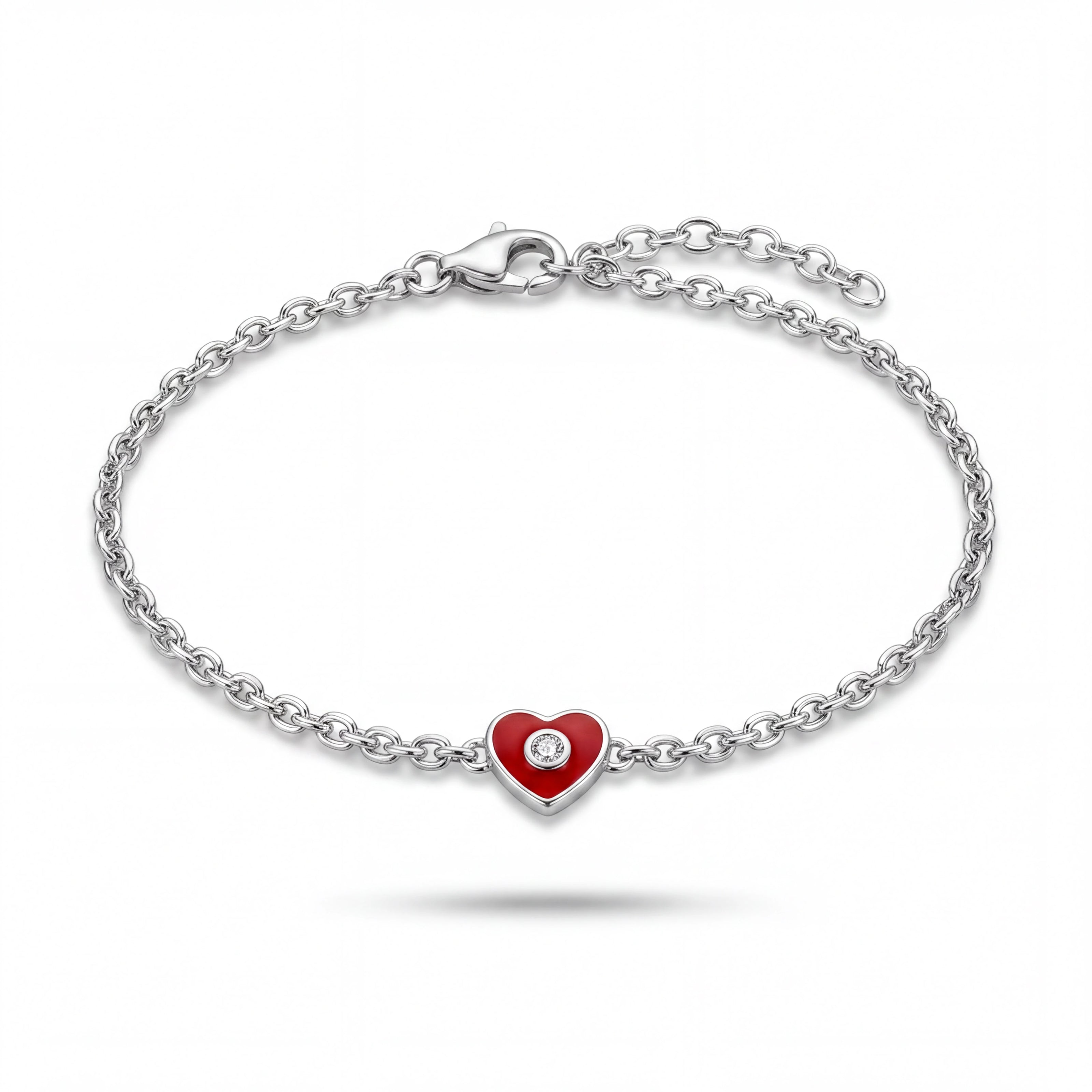 Red Heart Charm Bracelet