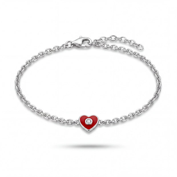 Red Heart Charm Bracelet