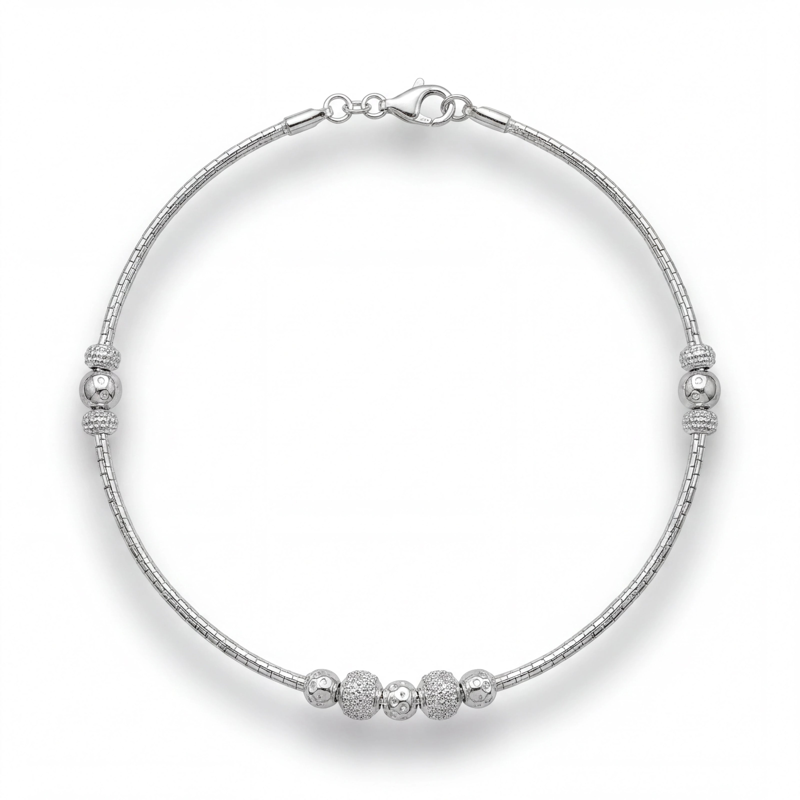 Textured Bead Anklet