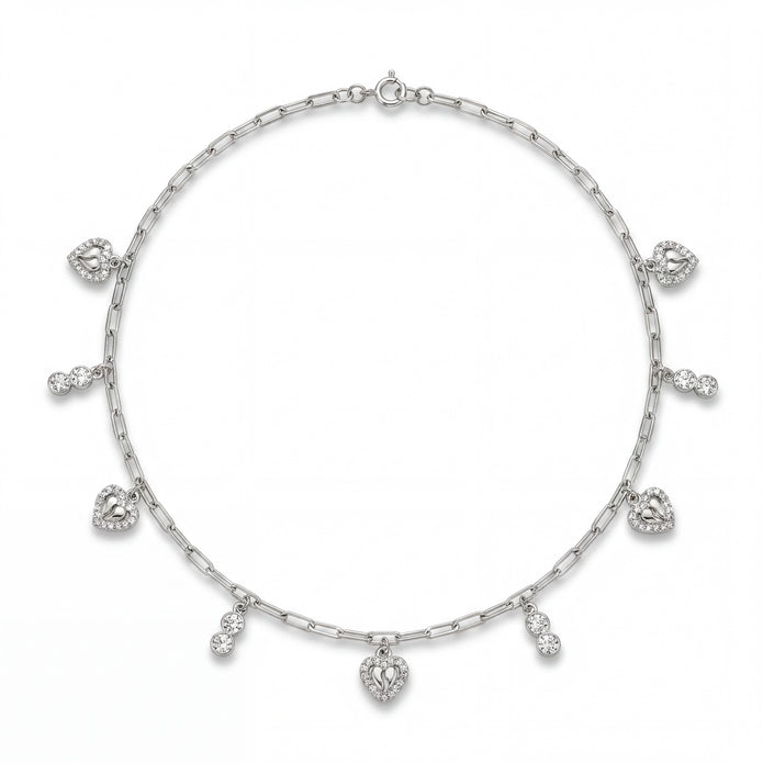 CZ Heart Charm Necklace