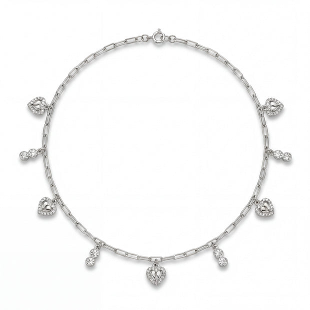 CZ Heart Charm Necklace