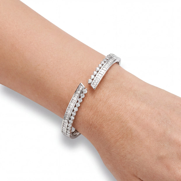 CZ Baguette Cuff Bracelet