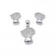 CZ Heart Pendant Set