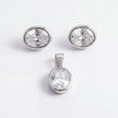 Oval CZ Pendant Set