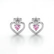 Pink Heart Studs