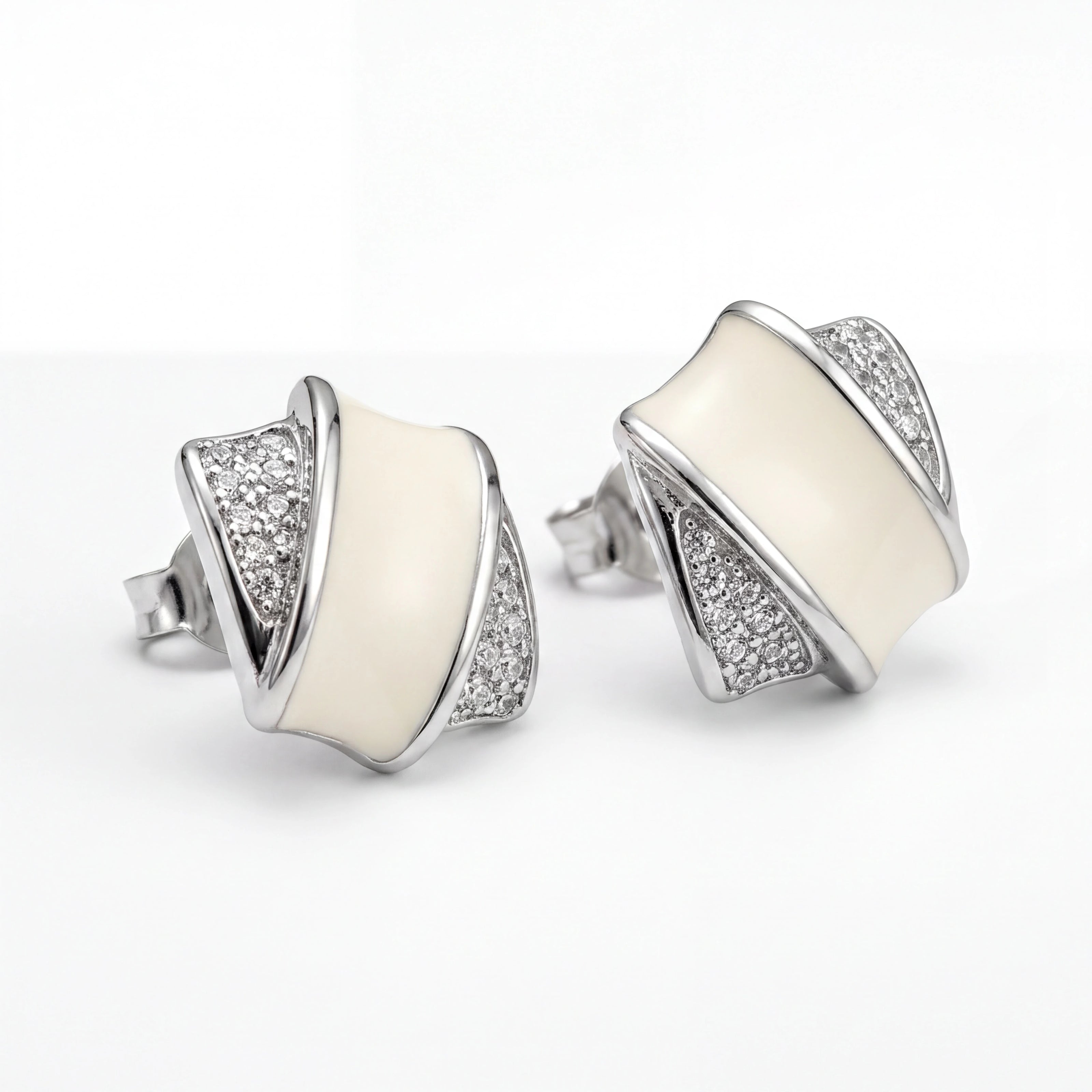Ivory Ribbon Studs