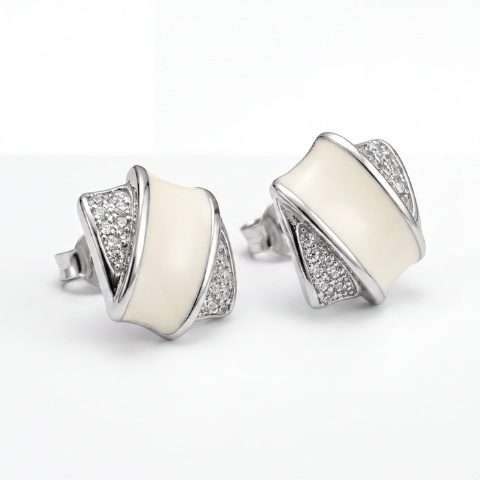 Ivory Ribbon Studs