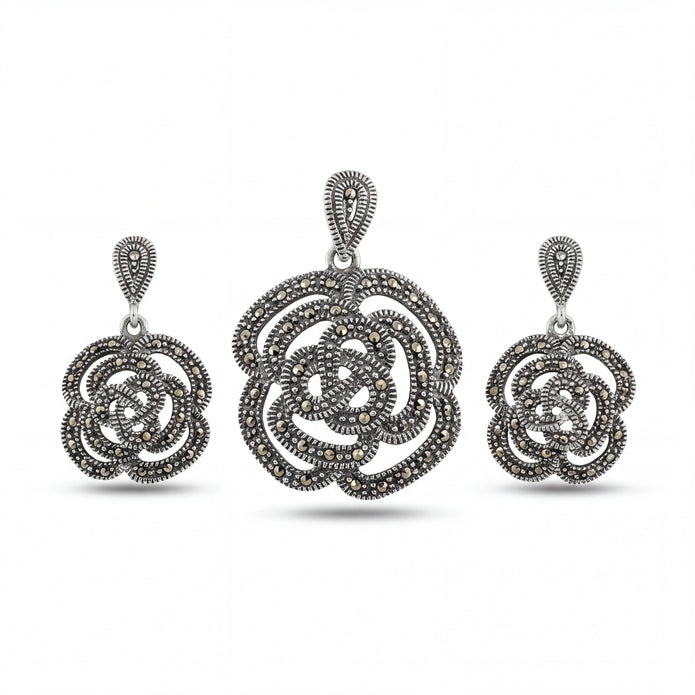 Marcasite Floral Set