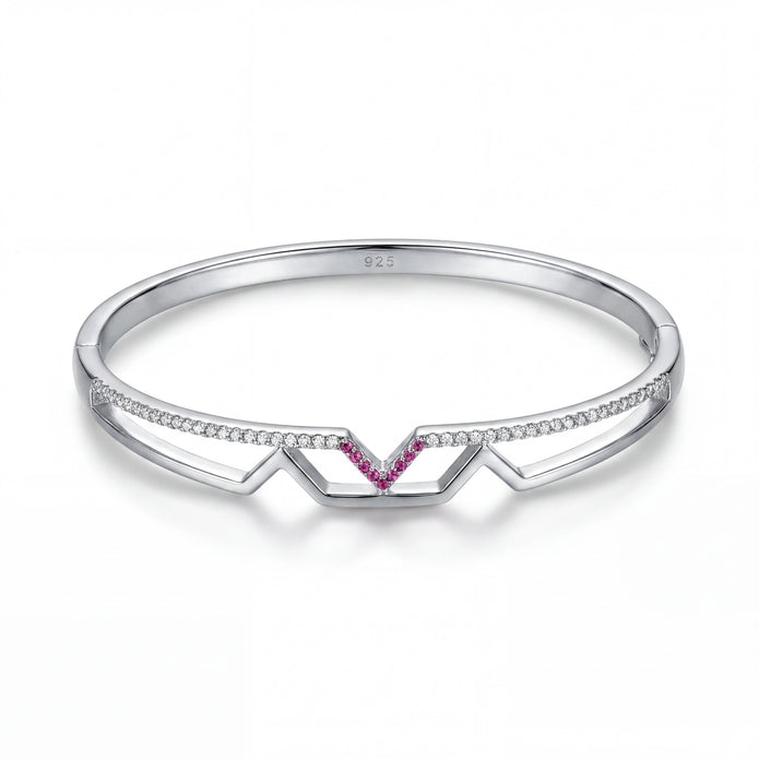 Pink Geo CZ Bangle
