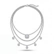 Cushion Halo Layered Necklace