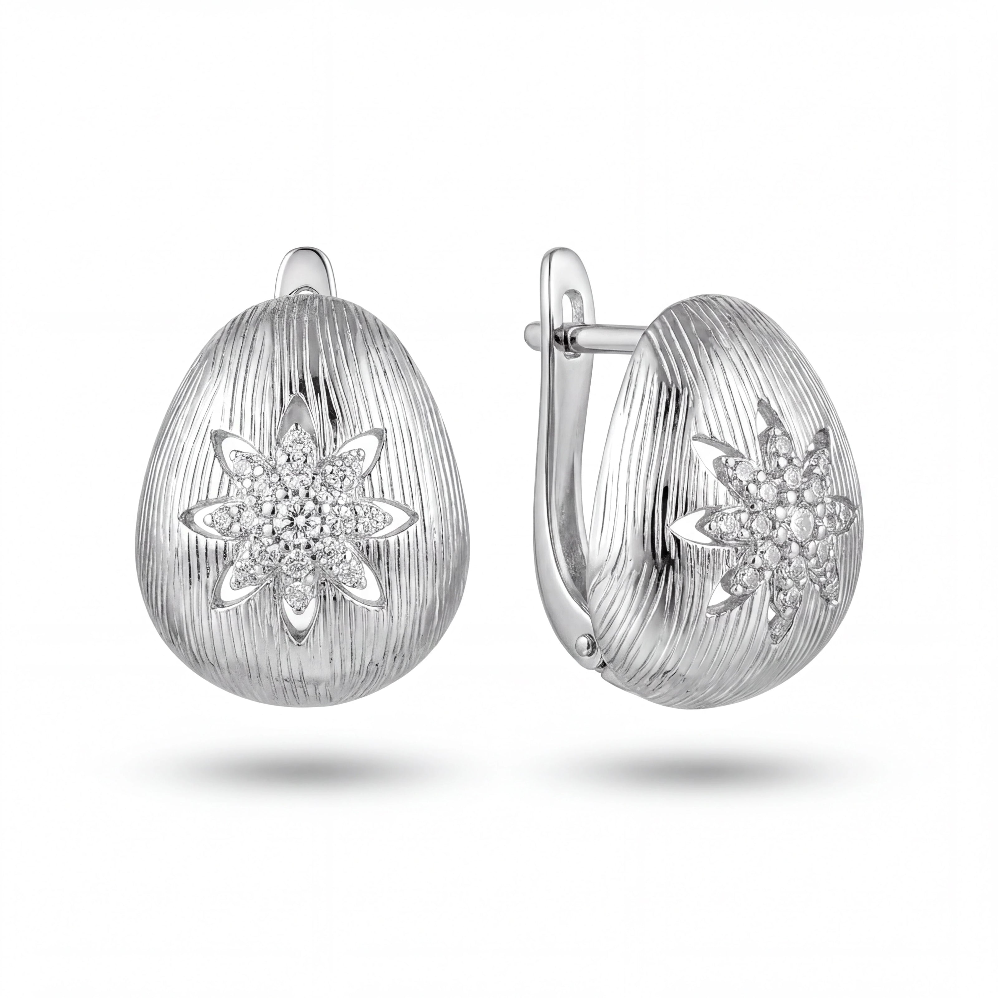 CZ Starburst Dome Earrings