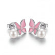 Pink Butterfly Studs